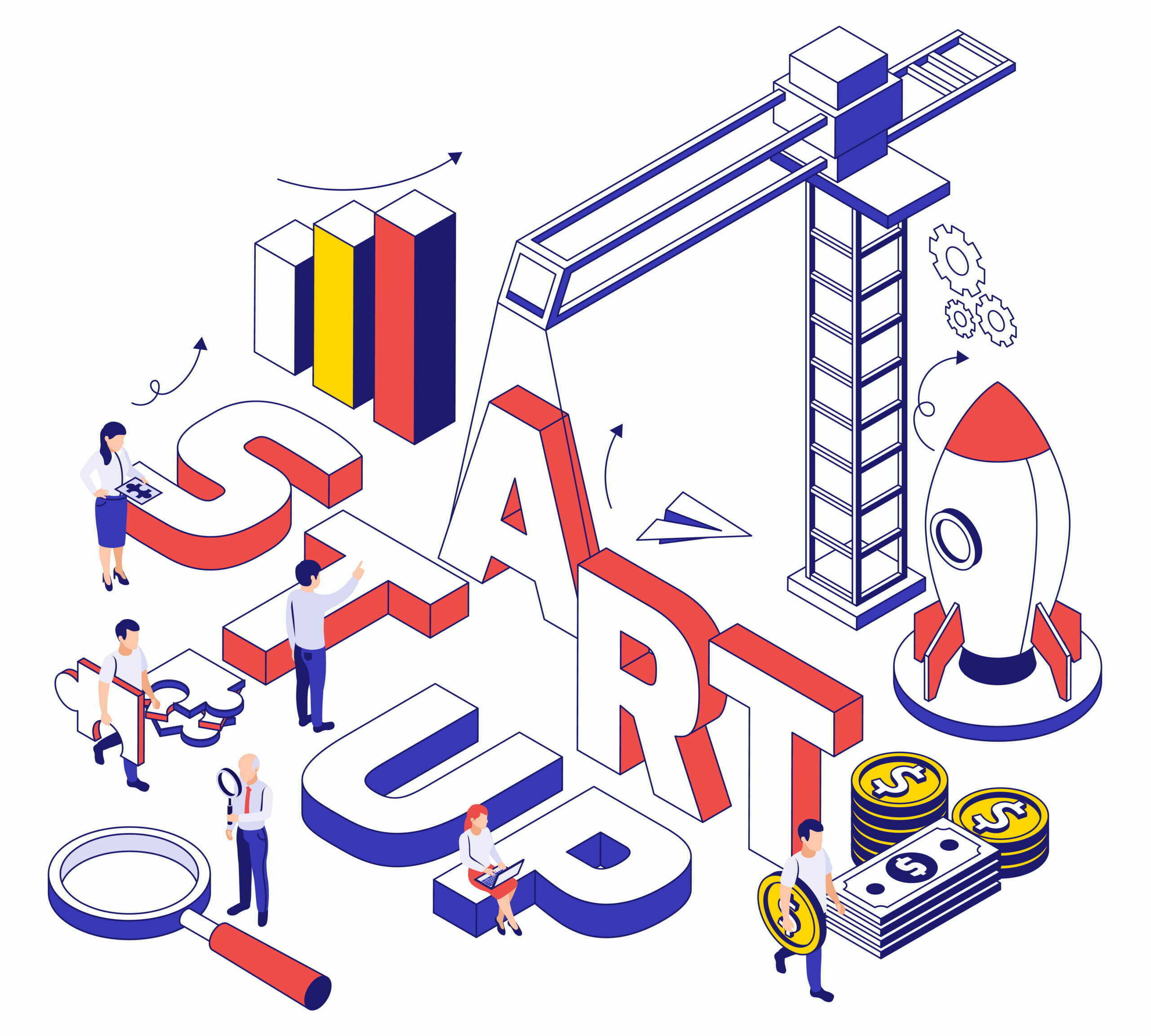 Business Startup 3d Design Concept